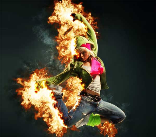 Flame and Burn Photoshop Action