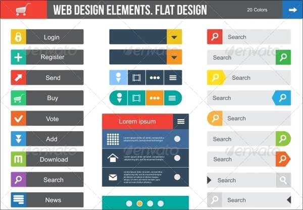 Flat Design Web Buttons