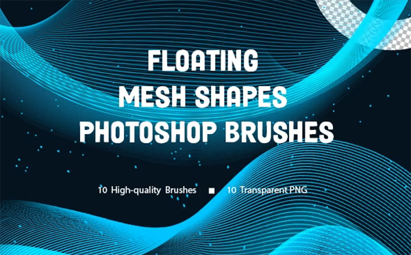 Floating Mesh Shape Photoshop Brushes