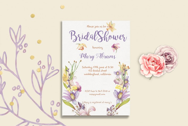 Floral Bridal Shower Card Template
