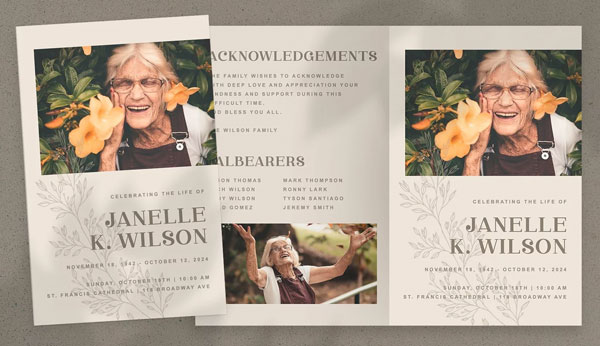 Floral Funeral Flyer Template Free Word