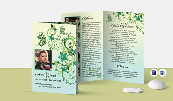 Floral Funeral Flyer Template