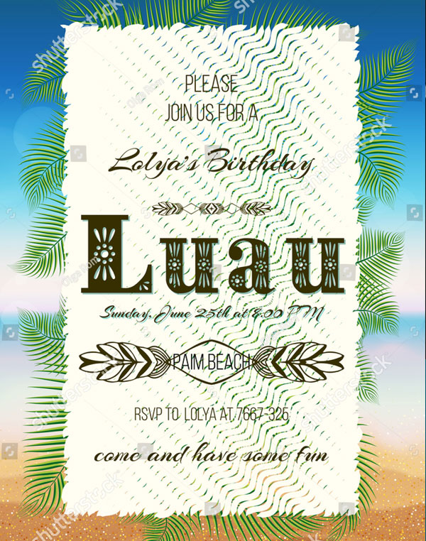 Floral Luau Party Flyer Template
