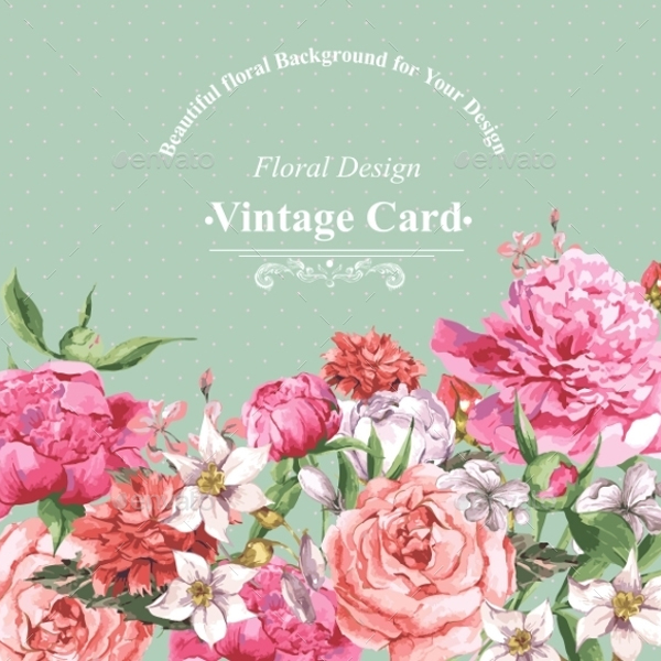 Floral Watercolor Greeting Card Template