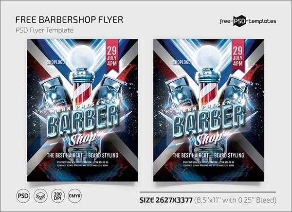 Flyer PSD Barbershop Template