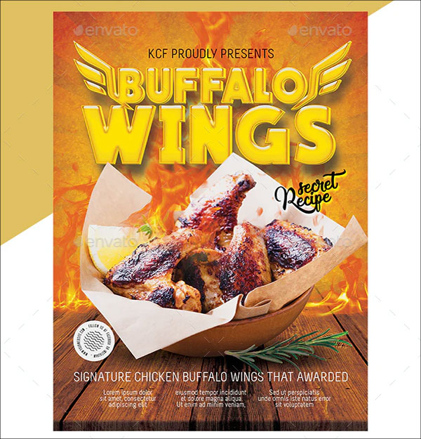 Flyer Template for Chicken Wings Fast Food