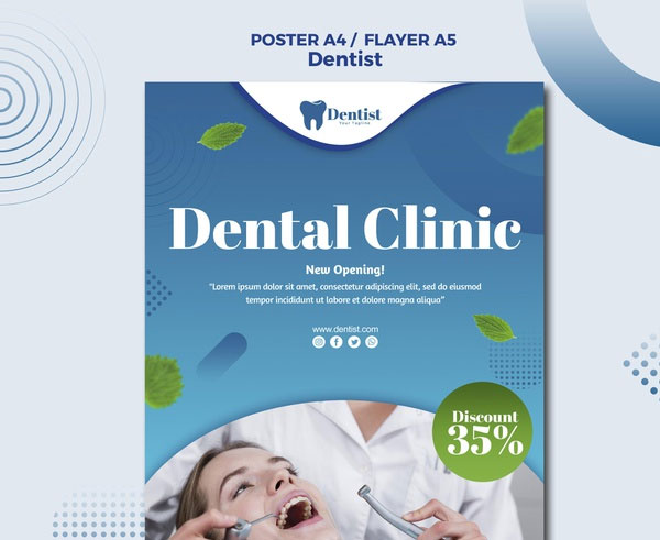 Flyer Template for Dental Care Free Psd