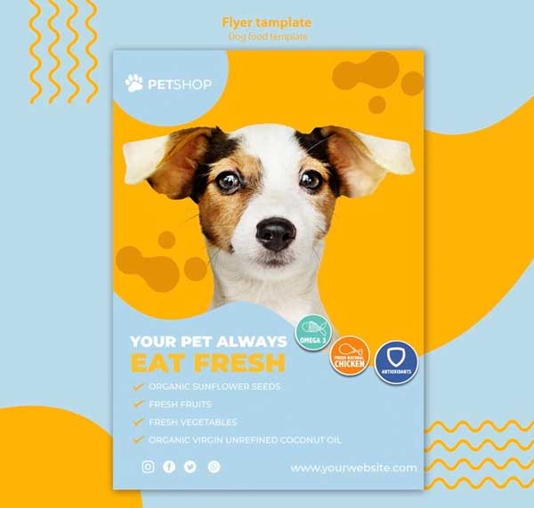 Flyer template for pet shop Free