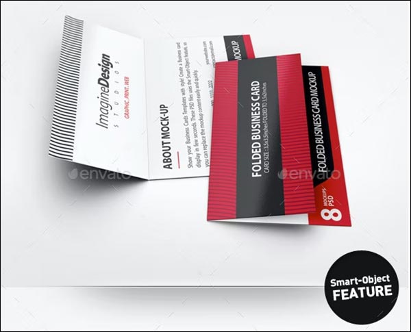 Folded Business Card Mockup Designs