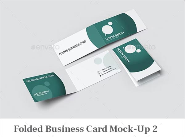 Folded Business Card Mockup PSD Template
