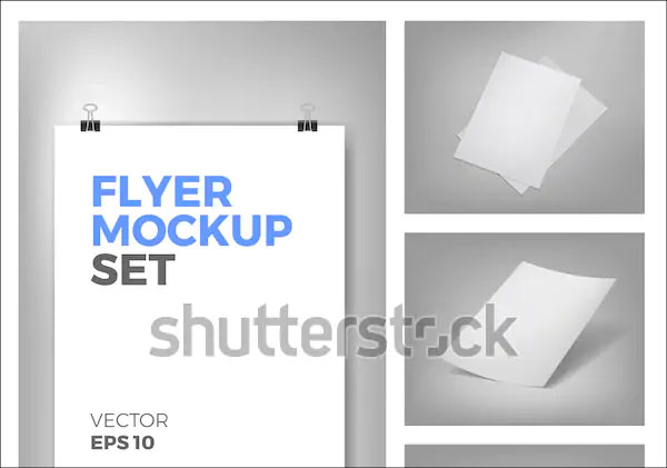 Folded Flyer Mockup Set