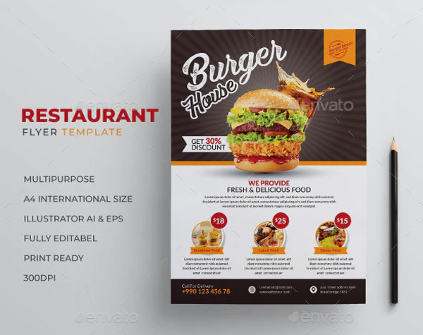 Food Flyer & Restaurant Burger Flyer
