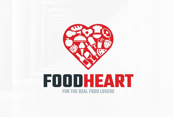 Food Heart Logo Template