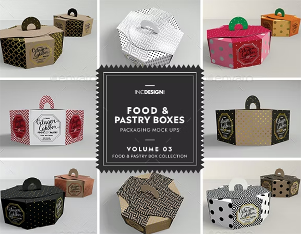 Food Psastry Boxes Packaging Mockups