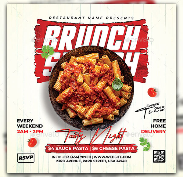 Food Restaurant Instagram Flyer Design Download