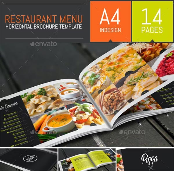 Food Restaurant Menu Brochure Bi-Fold Template
