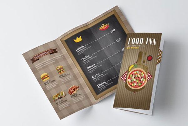 Food Restaurant Menu Trifold Brochure Template