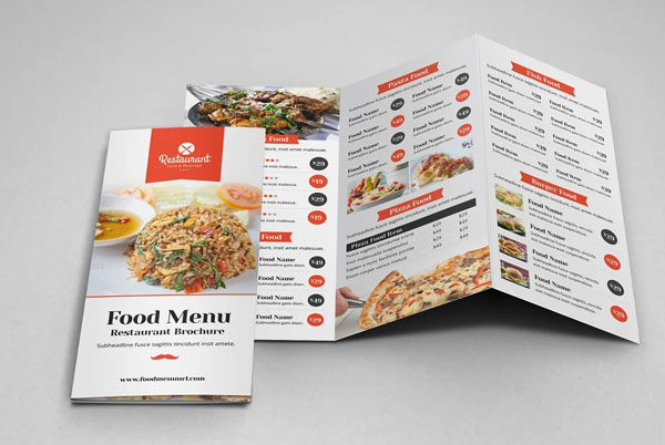 Food Restaurant Menu Trifold Brochure