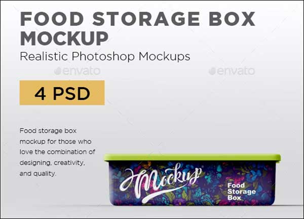 Food Storage Box Mockup
