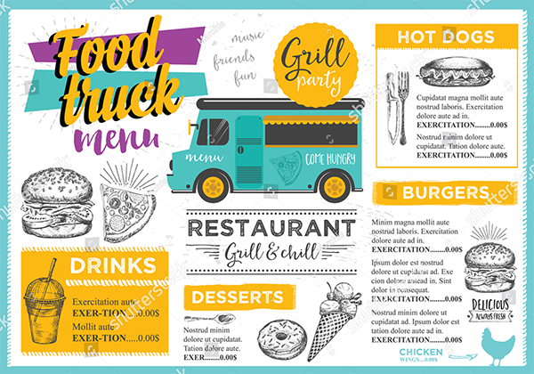 Food Truck Festival Menu Brochure