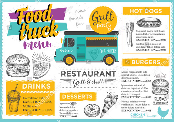 Food Truck Festival Menu Brochure