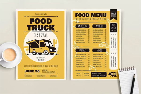 Food Truck Festival Menu Template