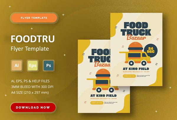 Food Truck Flyer Printable Template Download