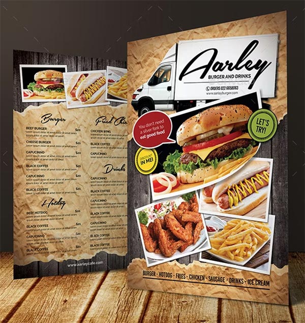 Food Truck Menu Flyer and Business Card