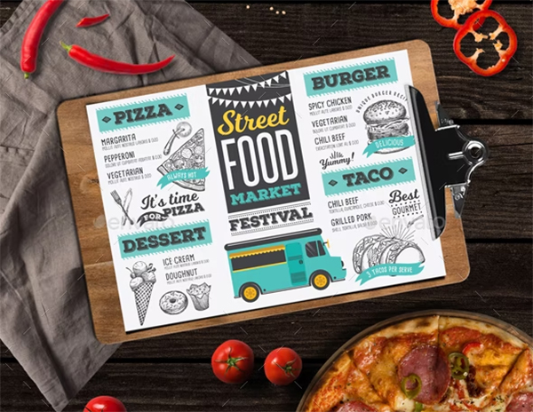 Food Truck Menu PSD Template