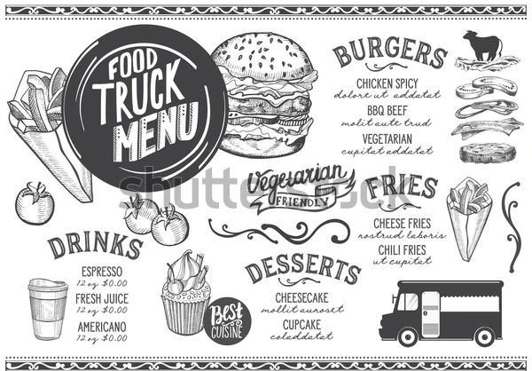 Food Truck Menu Street Festival Design