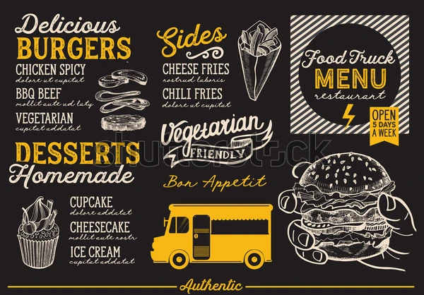 Food Truck Menu Street Festival Designs