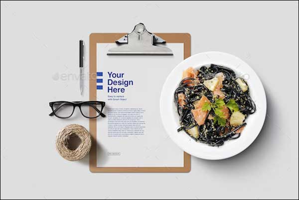 Food and Desk Mockup