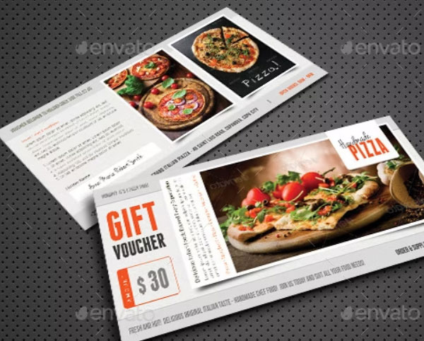 Food and Pizza Gift Voucher Template