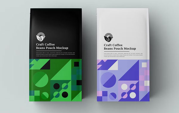 Food or Coffee Pouch Bag Mockups