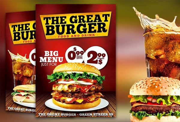 Food And Drink Burger Flyer
