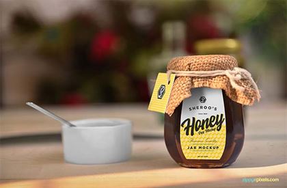 Free Awesome Honey Jar Mockup
