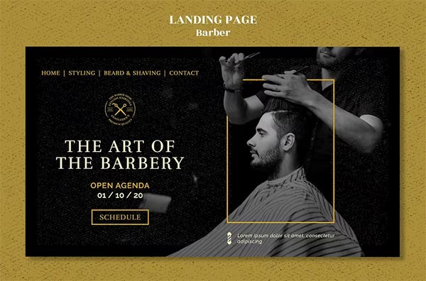 Free Barber Shop Landing Page Template