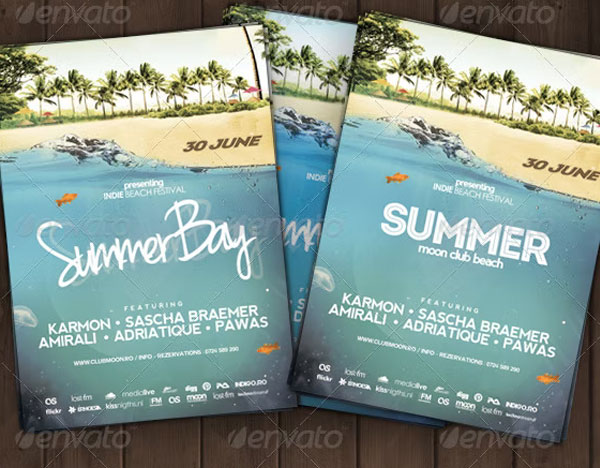  Free Beach Party PSD Flyer Template