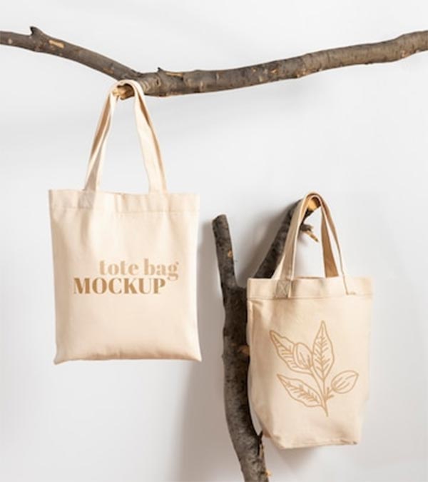 Free Beautiful Textile Tote Bag Mockup