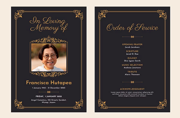 Free Best Funeral Program Flyer Template