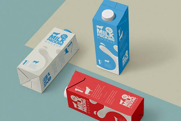 Free Best Milk Carton Packaging Mockup