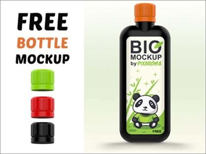 Free Bio Bottle Mockup PSD