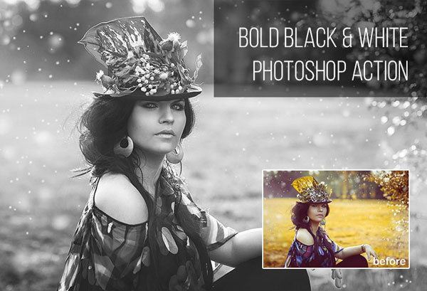 Free Bold Black & White Photoshop Action