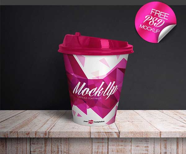 Free Capsule Container PSD Mockup