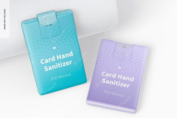 Free Card Hand Sanitizer Bottle Mockups