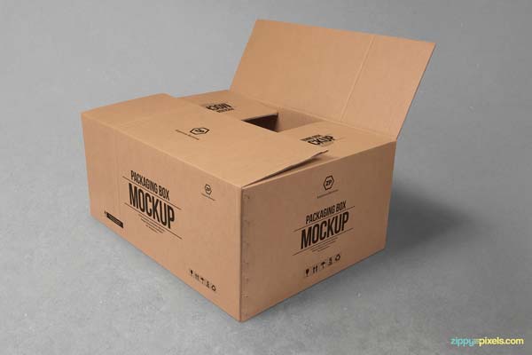 Free Cardboard Box Mockup For Packaging Designs