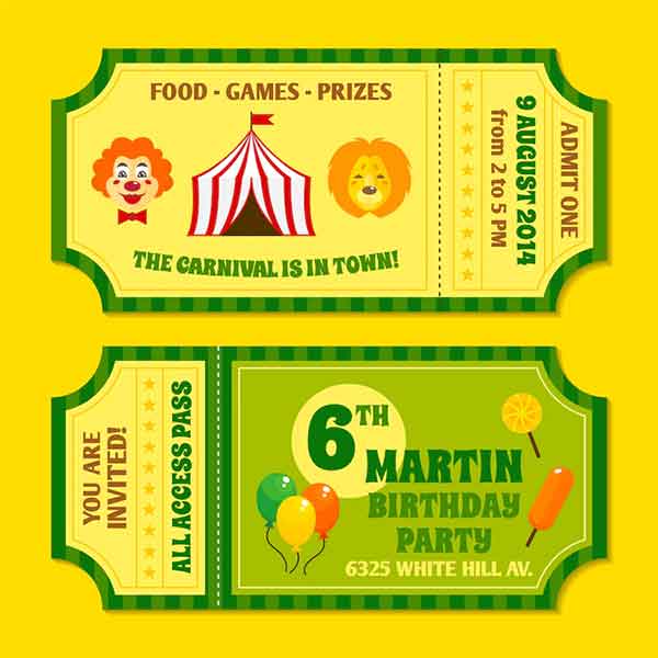 Free Carnival Ticket Invitation Templates