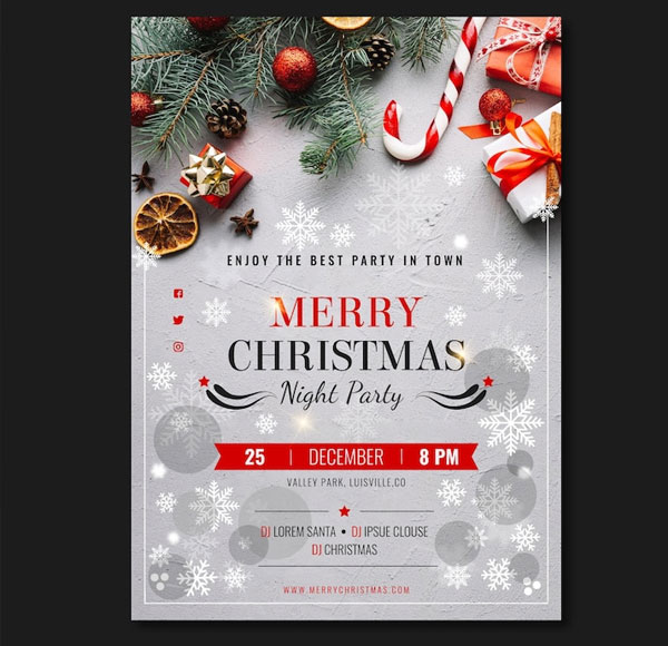 Free Christmas Party Flyer Template