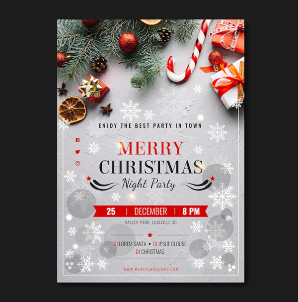 Free Christmas Party Flyer Template
