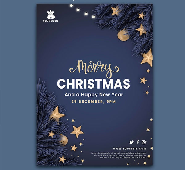 Free Classy Flyer Template For Christmas